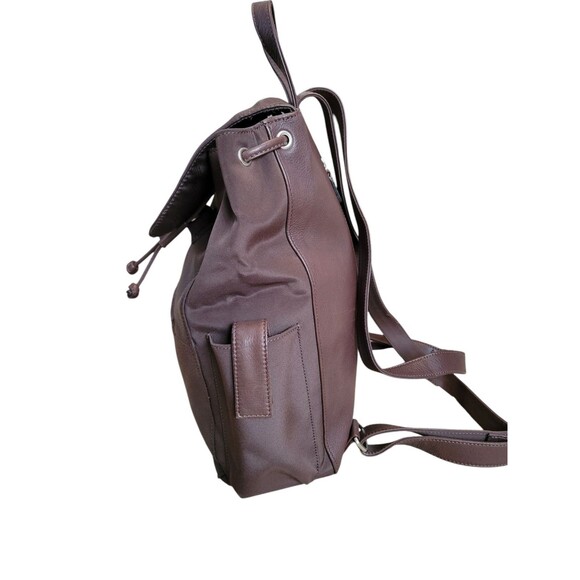 Fossil Soft Leather Backpack Brown Travel Bag Flap Front Read Description - Picture 3 of 10